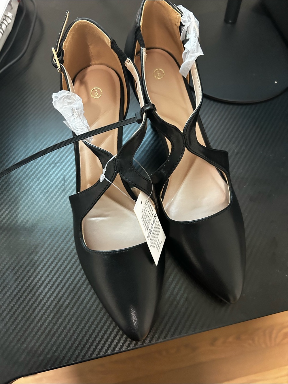 Women’s Black Pointed Toe Slingback Heels - Classic Comfort